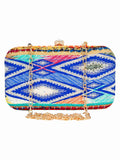Geomat Embroidered Party Clutch