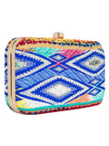 Geomat Embroidered Party Clutch