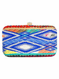 Geomat Embroidered Party Clutch