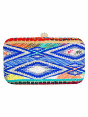 Geomat Embroidered Party Clutch