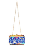 Geomat Embroidered Party Clutch