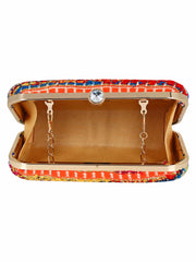 Geomat Embroidered Party Clutch