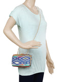 Geomat Embroidered Party Clutch
