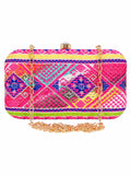 Geomat Embroidered Party Clutch