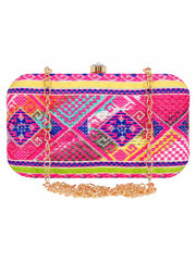 Geomat Embroidered Party Clutch