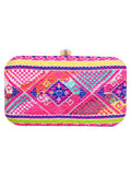 Geomat Embroidered Party Clutch