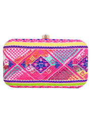 Geomat Embroidered Party Clutch