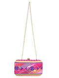 Geomat Embroidered Party Clutch