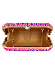 Geomat Embroidered Party Clutch