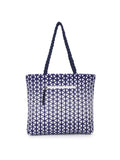 Geometric Cotton Jacquard Tote Bag With Tassel
