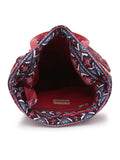 Boho Ethnic Printed Canvas Embellished Tote Bag With Tassel