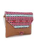 Geomat Striped Leatherette Jacquard Sling Bag With Chain Strap