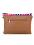 Geomat Striped Leatherette Jacquard Sling Bag With Chain Strap