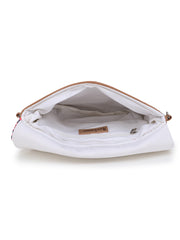 Geomat Striped Leatherette Jacquard Sling Bag With Chain Strap