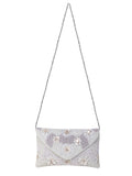 Blush Cotton Canvas Floral Embellished Sling Bag