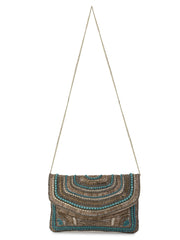 Ghoomar Cotton Canvas Abstract Embellished Sling Bag