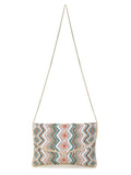 Blush Cotton Canvas Chevron Embellished Sling Bag