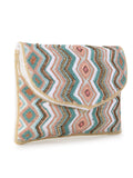 Blush Cotton Canvas Chevron Embellished Sling Bag