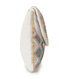 Blush Cotton Canvas Chevron Embellished Sling Bag