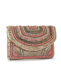 Boho Cotton Canvas Striped Embellished Sling Bag