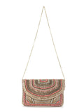 Boho Cotton Canvas Striped Embellished Sling Bag
