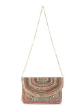 Boho Cotton Canvas Striped Embellished Sling Bag