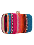 Geomat Embroidered Party Clutch