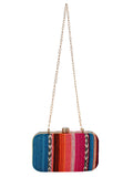 Geomat Embroidered Party Clutch