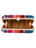 Geomat Embroidered Party Clutch