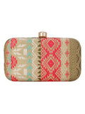 Geomat Embroidered Party Clutch