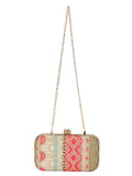 Geomat Embroidered Party Clutch