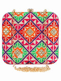 Vista Embroidered Square Clutch