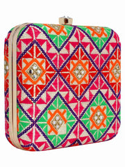 Vista Embroidered Square Clutch