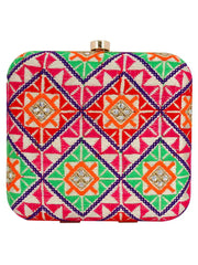 Vista Embroidered Square Clutch