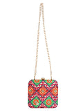 Vista Embroidered Square Clutch