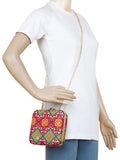 Vista Embroidered Square Clutch