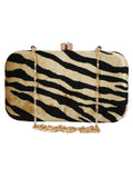 Feral Animal Print Velvet Fabric Clutch