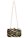 Feral Animal Print Velvet Fabric Clutch