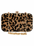 Feral Animal Print Velvet Fabric Clutch