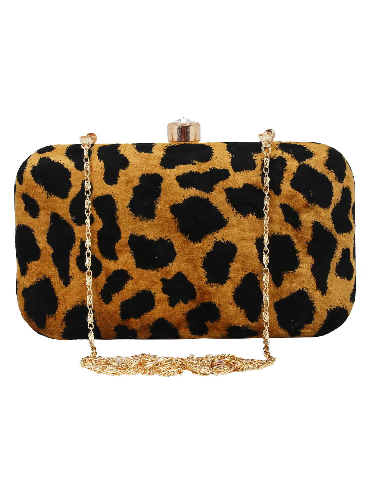Feral Animal Print Velvet Fabric Clutch
