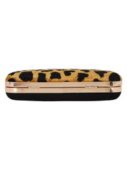 Feral Animal Print Velvet Fabric Clutch