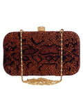 Feral Animal Print Velvet Fabric Clutch