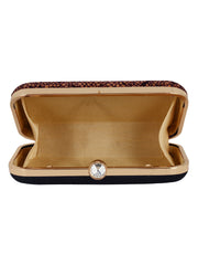 Feral Animal Print Velvet Fabric Clutch