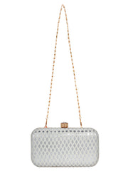 Tulle Raw Silk Diamond Print  Clutch
