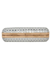 Tulle Raw Silk Diamond Print  Clutch