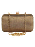Tulle Raw Silk Striped  Party Clutch