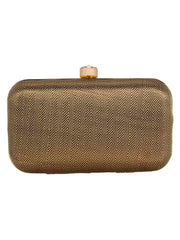 Tulle Raw Silk Striped  Party Clutch