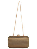 Tulle Raw Silk Striped  Party Clutch