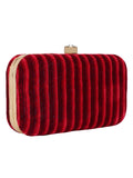 Loom Fabric Striped Clutch
