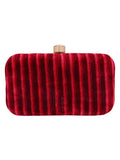 Loom Fabric Striped Clutch